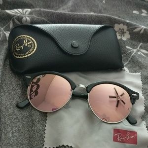 Ray-Ban Clubround Pink Mirror sumglasses